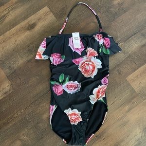 Lime Ricki large floral swimsuit new